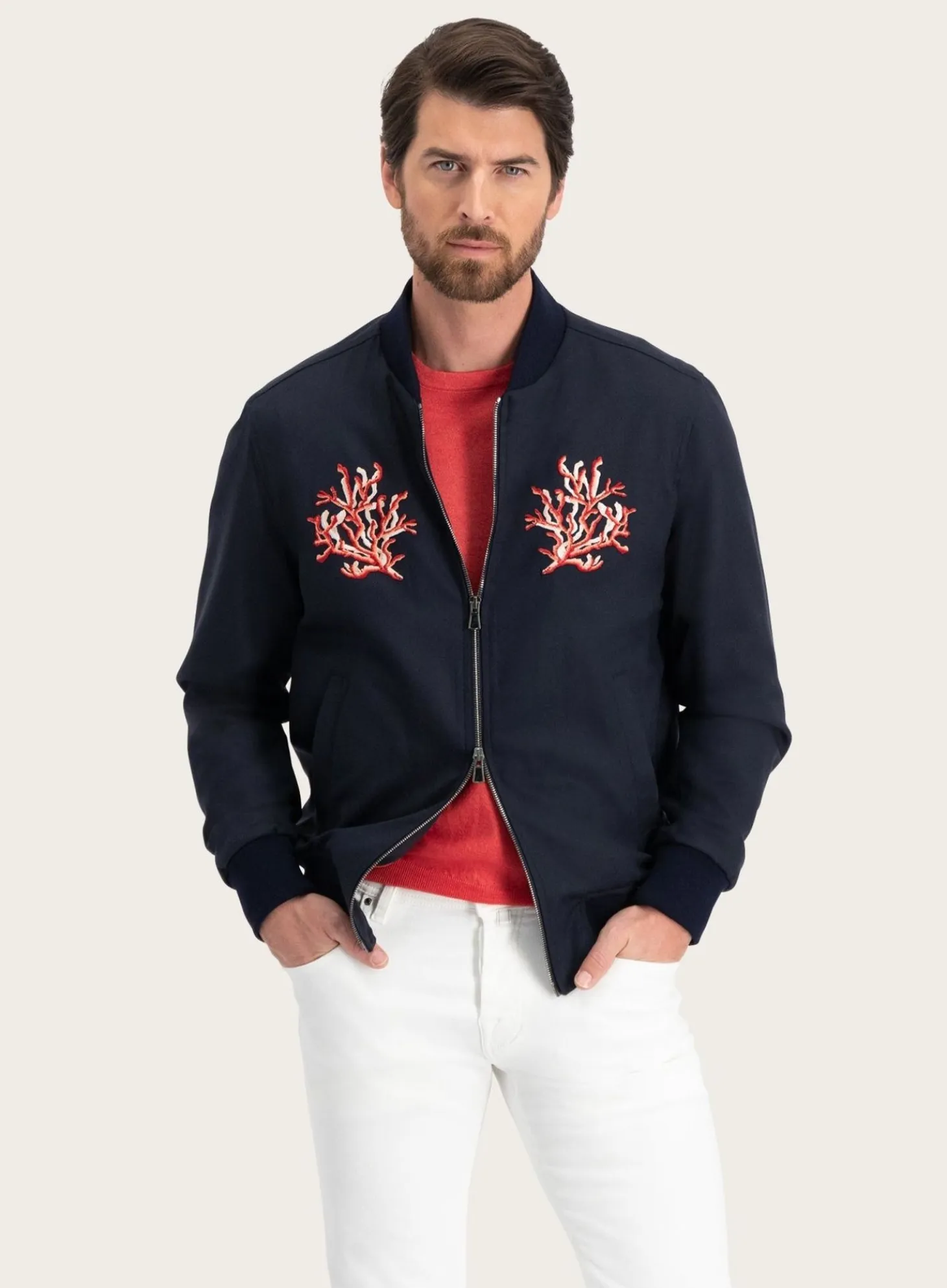Bomberjack Met Print Van Wol, Zijde En Cashmere