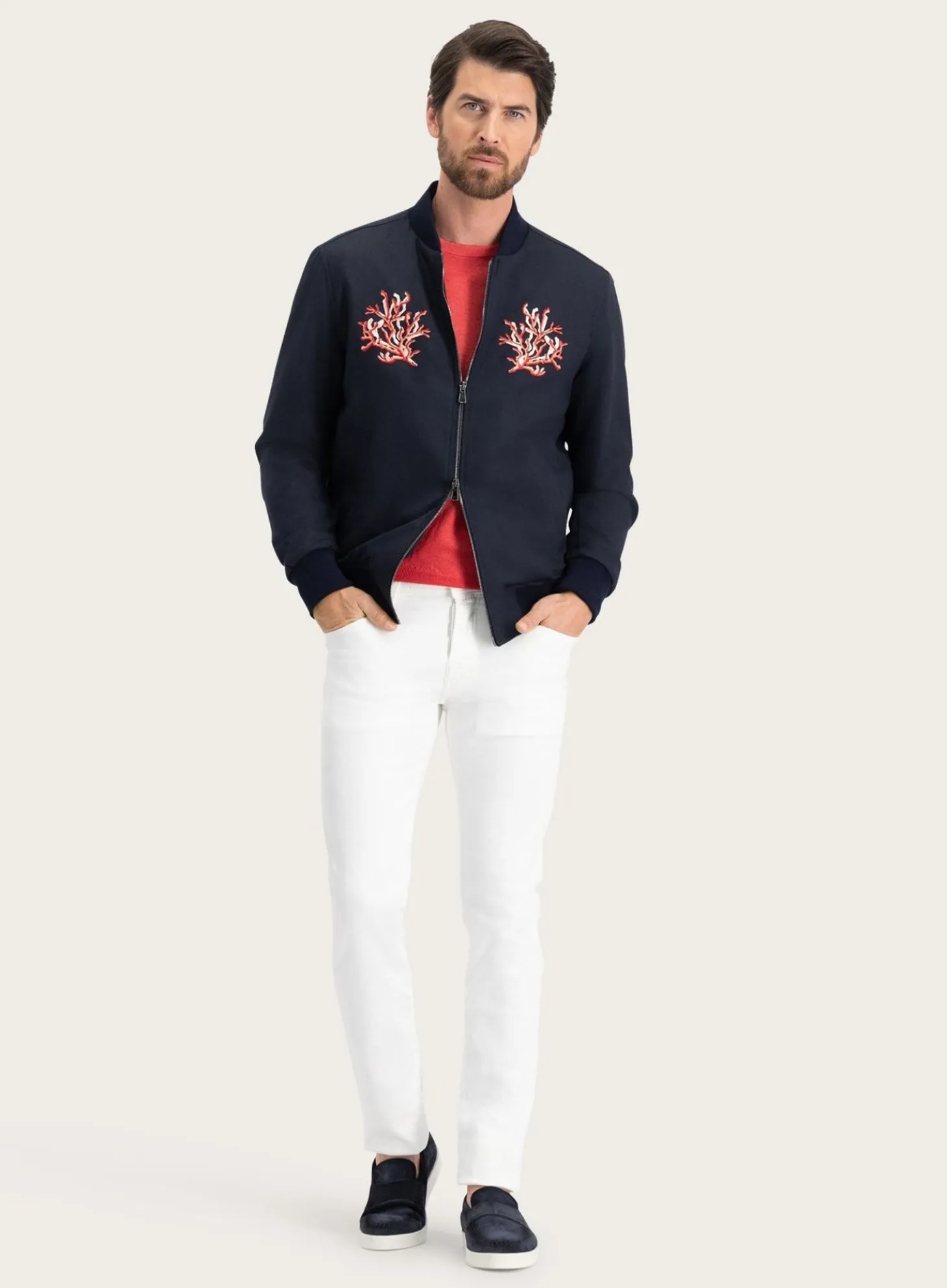 Bomberjack Met Print Van Wol, Zijde En Cashmere