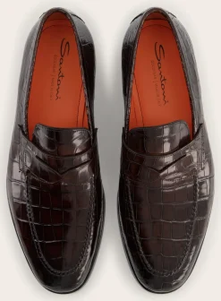 Croco Lederen Carlos Penny Loafers