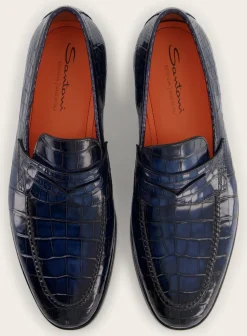 Croco Lederen Carlos Penny Loafers