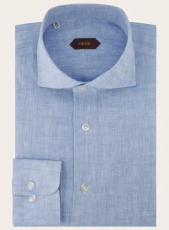 Gemeleerd Shirt Van Linnen