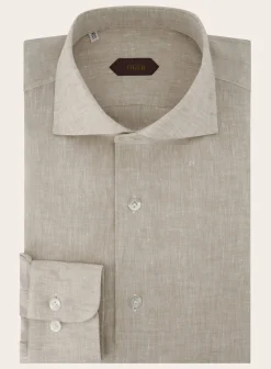 Gemeleerd Shirt Van Linnen