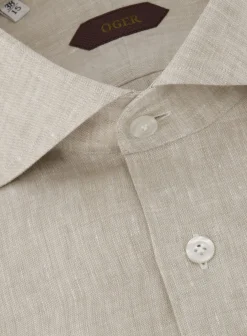 Gemeleerd Shirt Van Linnen