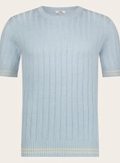 Geribd T-Shirt Van Linnen En Katoen
