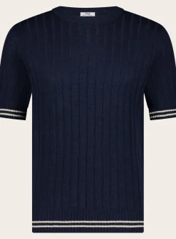 Geribd T-Shirt Van Linnen En Katoen