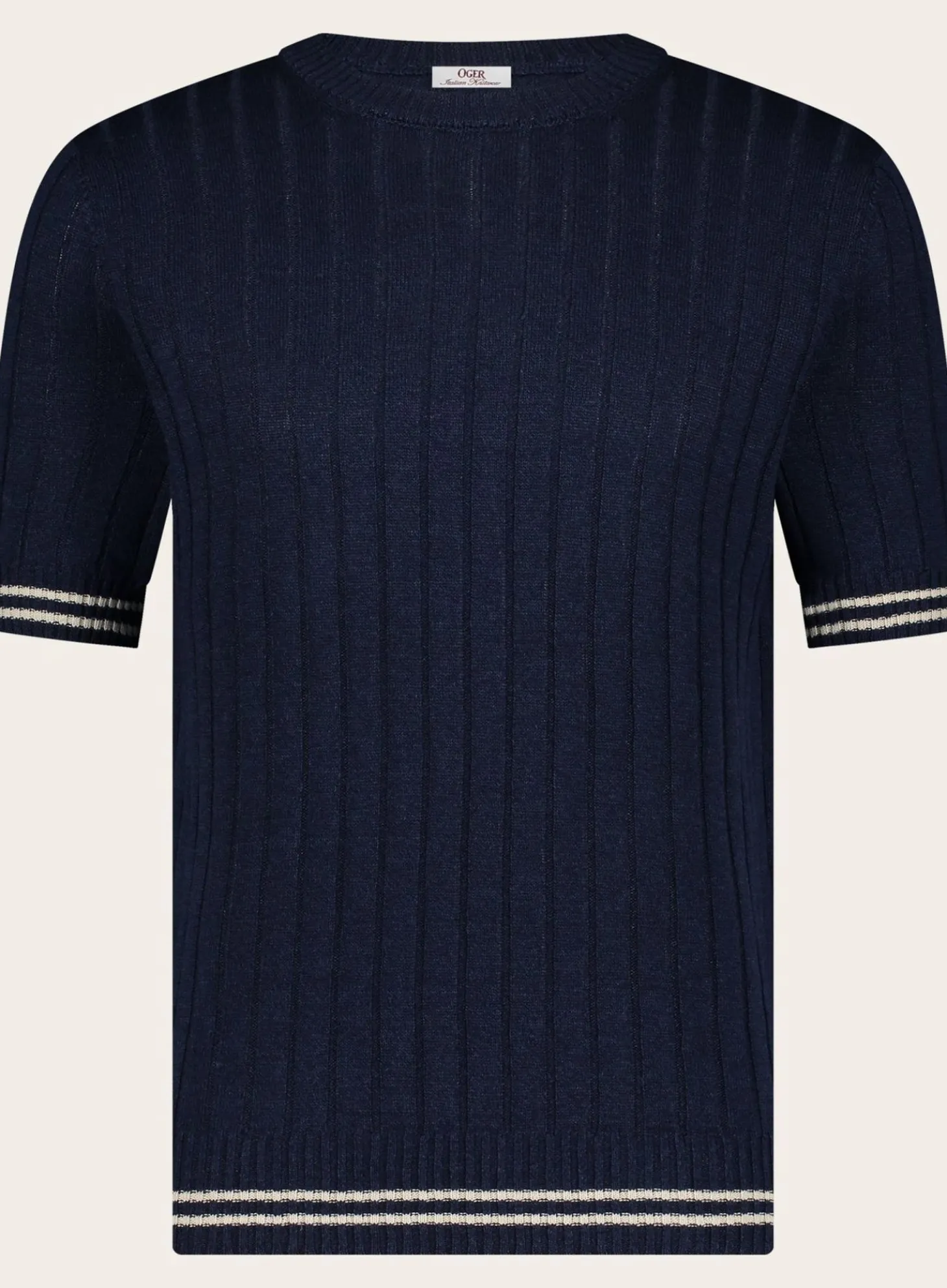 Geribd T-Shirt Van Linnen En Katoen