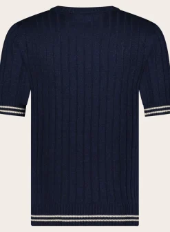 Geribd T-Shirt Van Linnen En Katoen