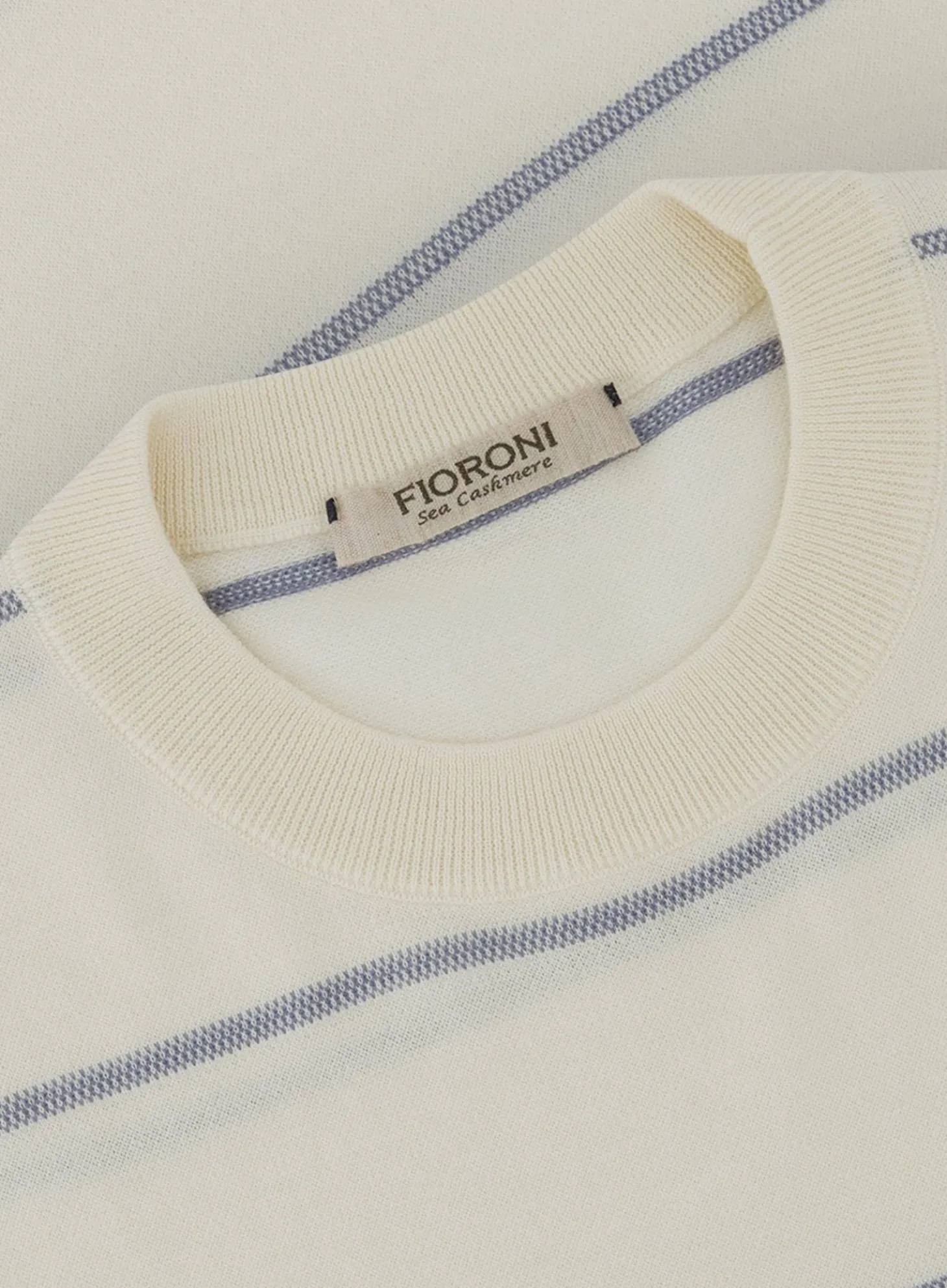 Gestreept T-Shirt Van Katoen En Cashmere