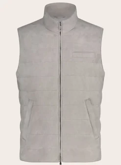 Gewatteerde Bodywarmer Van Suede