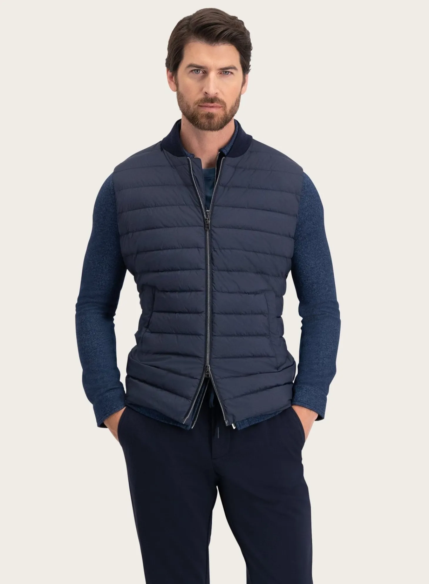 Gewatteerde Bodywarmer Van Wol En Zijde