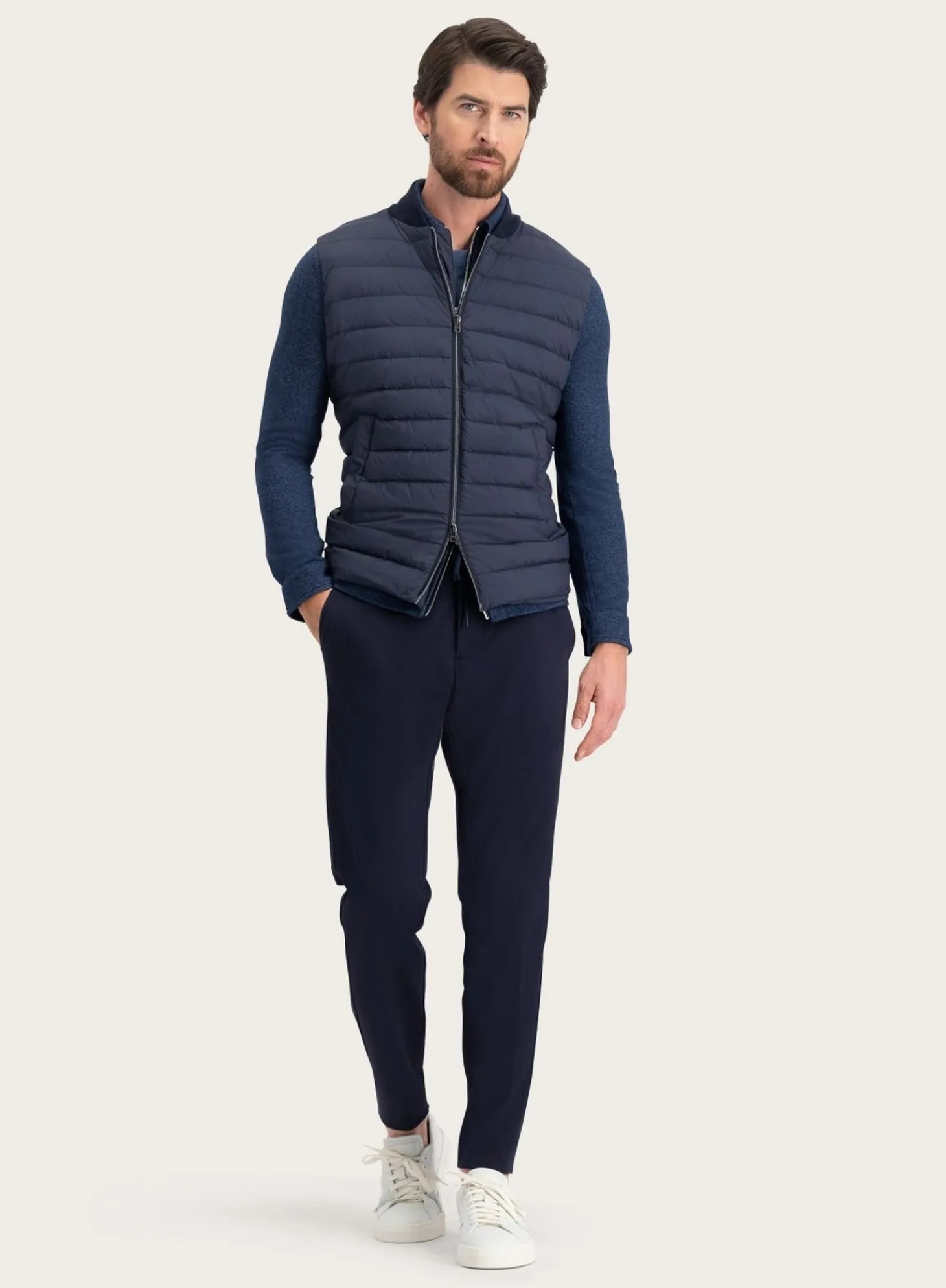 Gewatteerde Bodywarmer Van Wol En Zijde