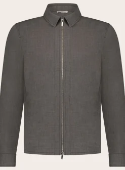 Overshirt Met Kraag Van Wol En Katoen