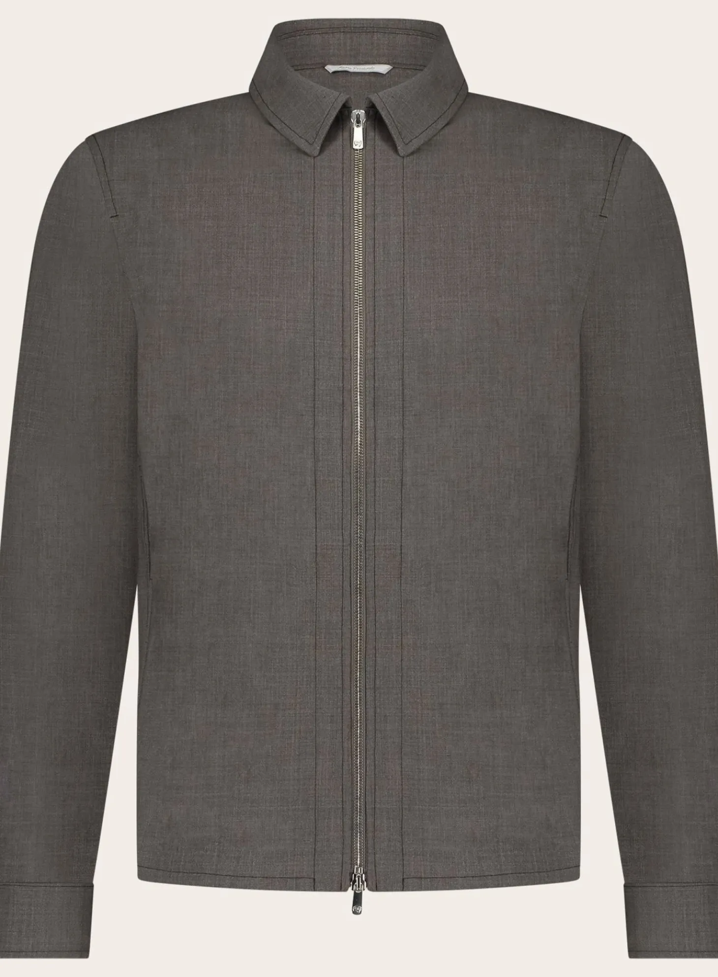 Overshirt Met Kraag Van Wol En Katoen