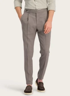 Pantalon Van Wol En Elastaan