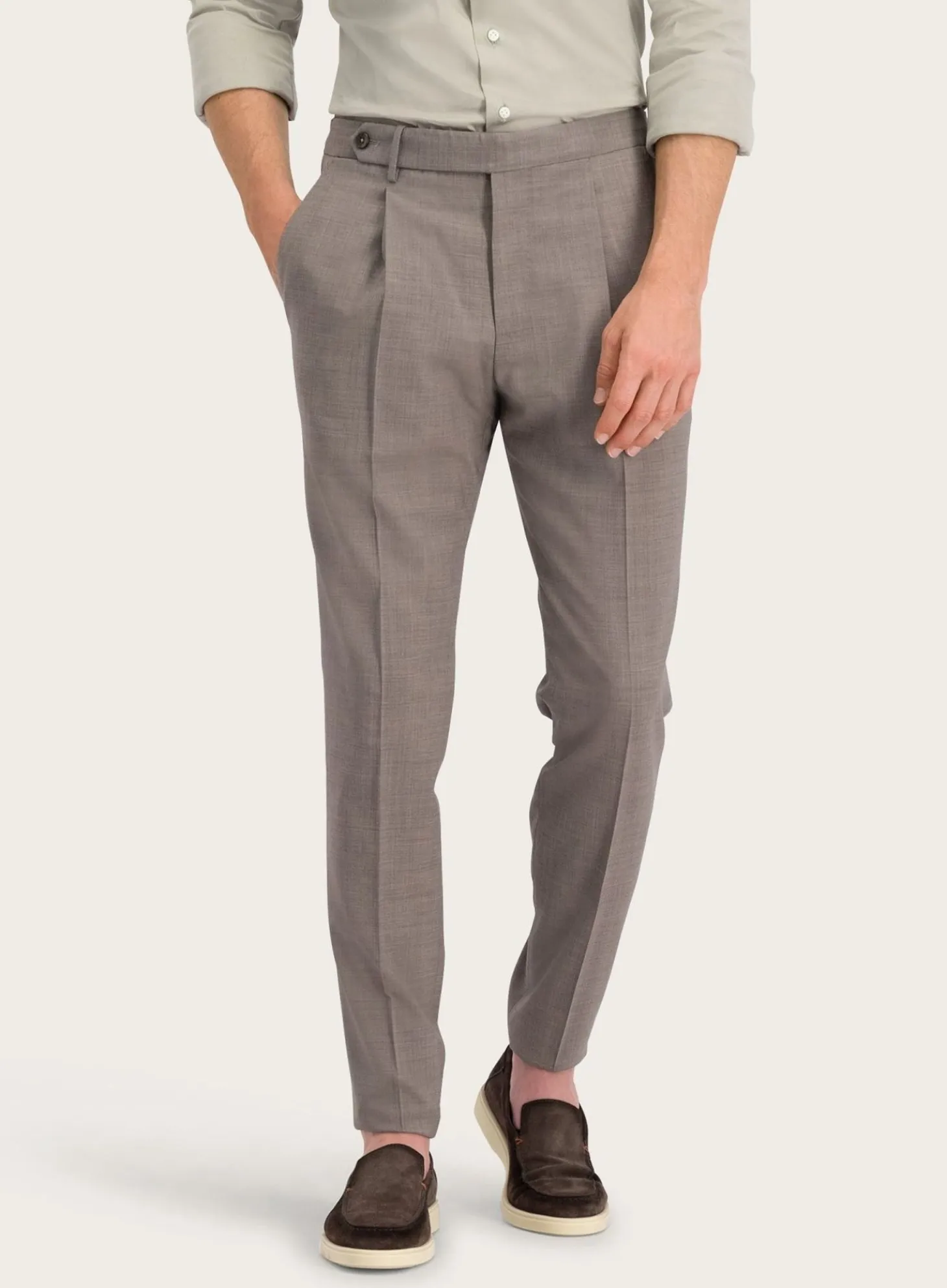 Pantalon Van Wol En Elastaan