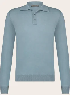 Poloshirt Met Lange Mouwen Van Cashmere En Zijde