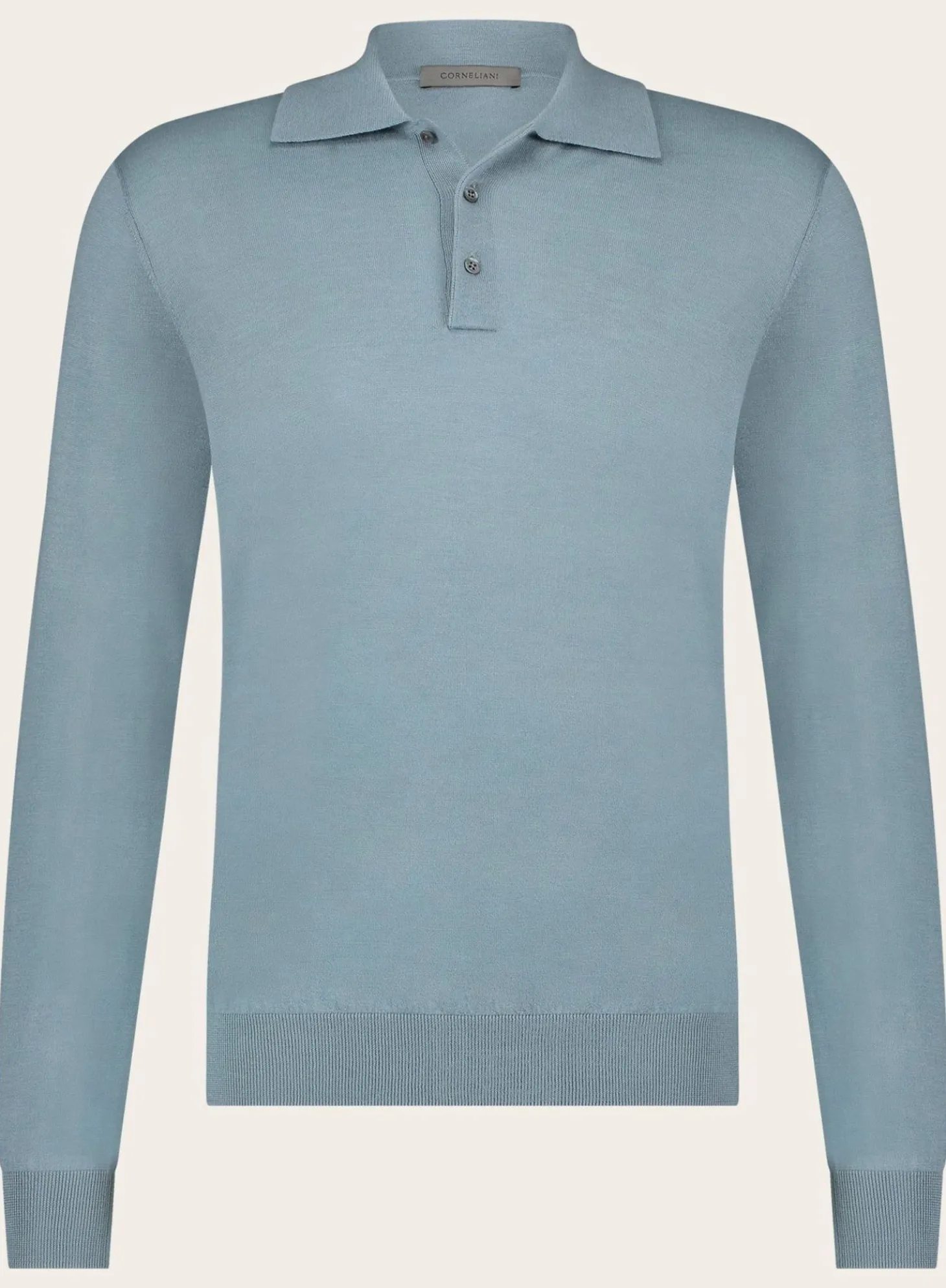 Poloshirt Met Lange Mouwen Van Cashmere En Zijde