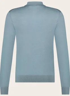 Poloshirt Met Lange Mouwen Van Cashmere En Zijde