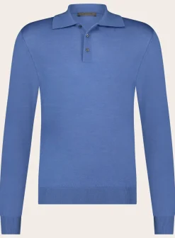 Poloshirt Met Lange Mouwen Van Cashmere En Zijde
