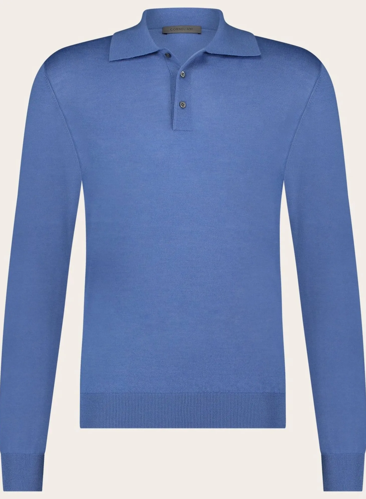 Poloshirt Met Lange Mouwen Van Cashmere En Zijde