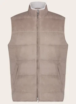Regular-Fit Gewatteerde Bodywarmer Van Suede