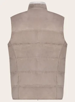Regular-Fit Gewatteerde Bodywarmer Van Suede