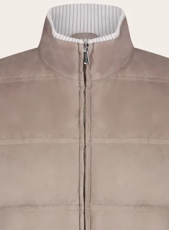 Regular-Fit Gewatteerde Bodywarmer Van Suede