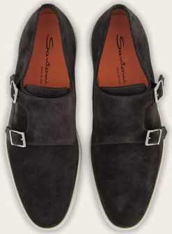 Suede Dubbele Gespsneakers Atlantis
