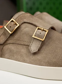 Suede Dubbele Gespsneakers Atlantis